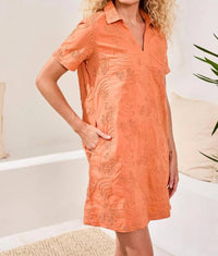 Tribal - Short Sleeve Neck Tunic Dress
