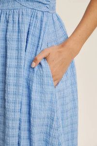 In February - Mood-lifting Textured Flare Smocked Midi Dress
