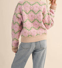 &Merci - Bright Blooms Flower Sweater