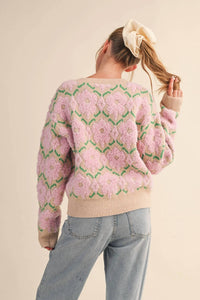 &Merci - Bright Blooms Flower Sweater