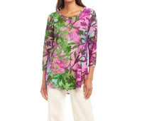 Karen Kane - 3/4 Sleeve Burnout Shirttail Top