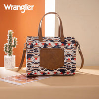 Wrangler Aztec Print Tote in brown - women's bag - detail view