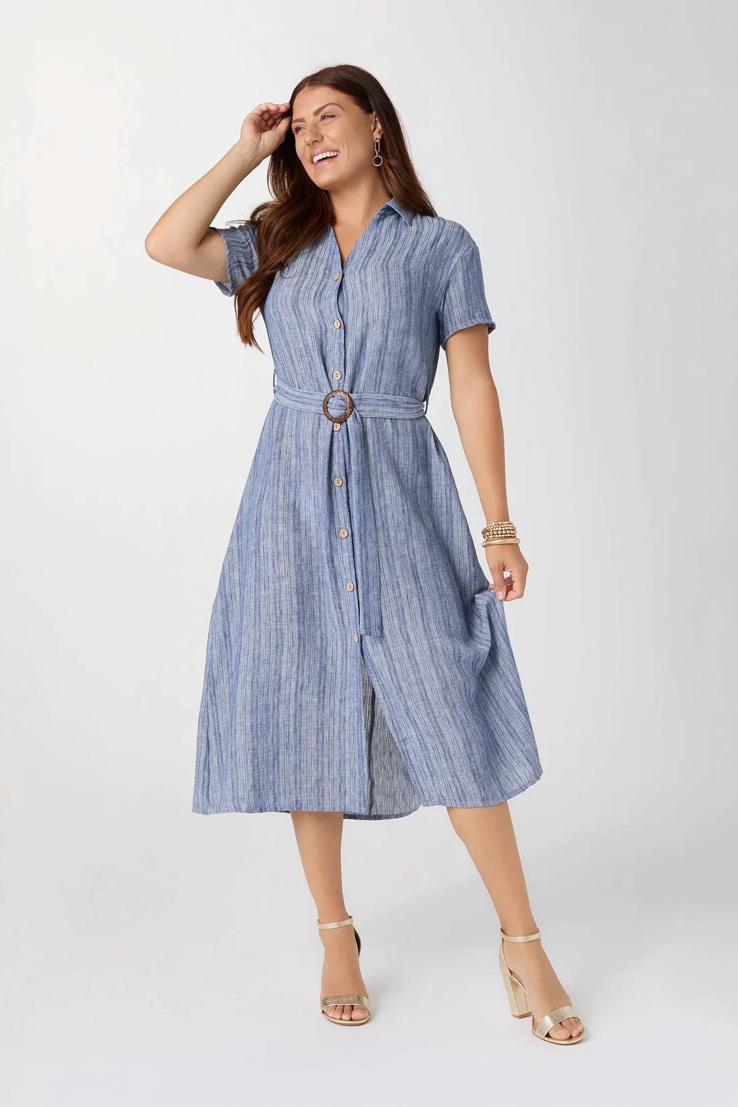 Coco + Carmen - Miriam Short Sleeve Shirtdress With Belt