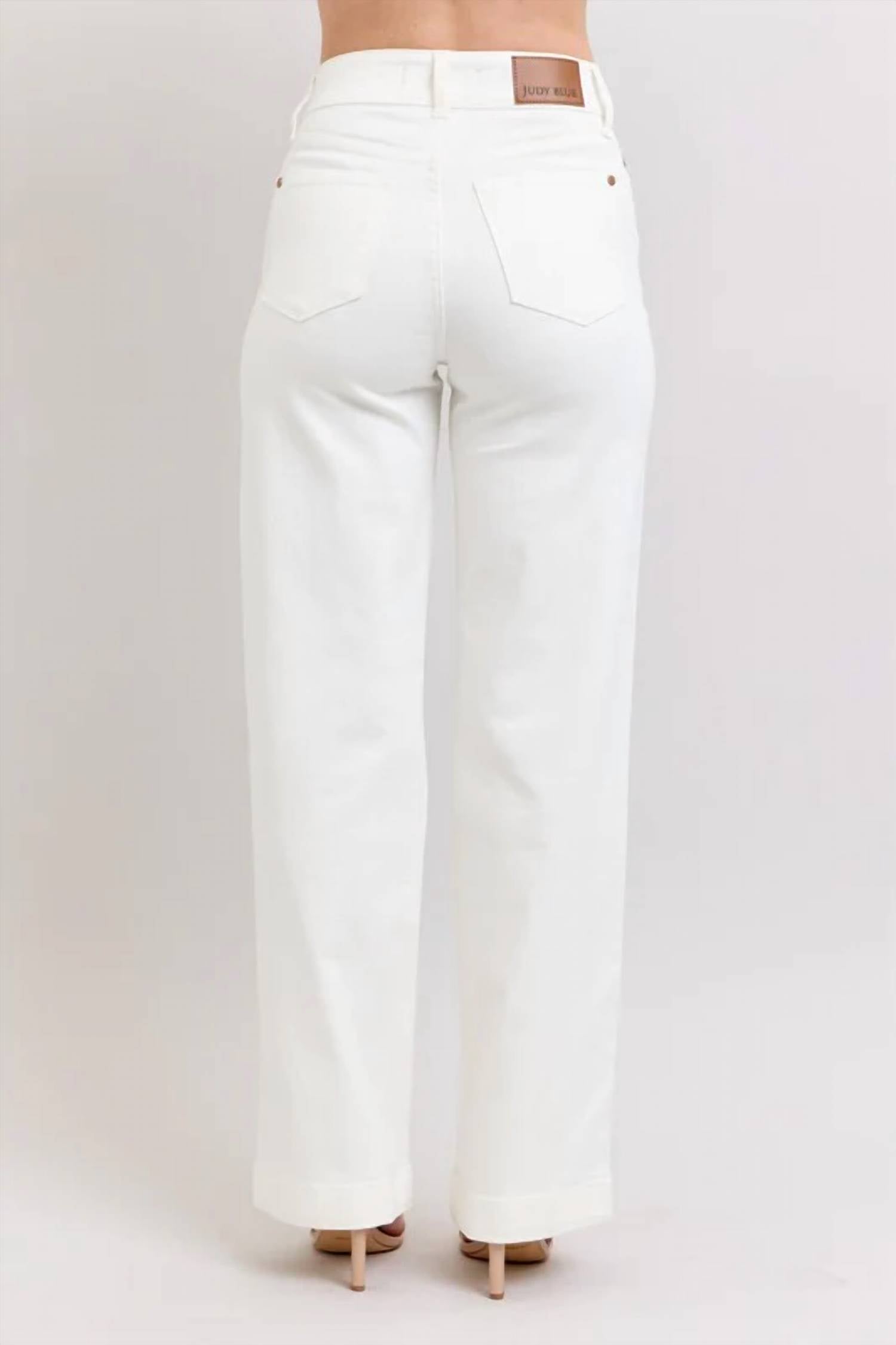 Judy Blue - High Waist Double Button Trouser Wide Jeans