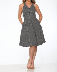 Orchid Bloom - Checkmate Halter Dress