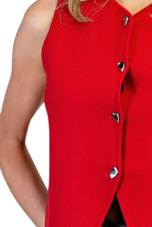 Ee:Some - Sleeveless Button Down Vest