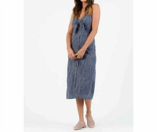 Lucca - Nautical Linen Front Buttons Cotton Dress