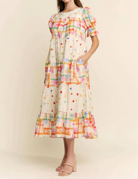 J.Nna - Amabel Summer Mixed Print Dress