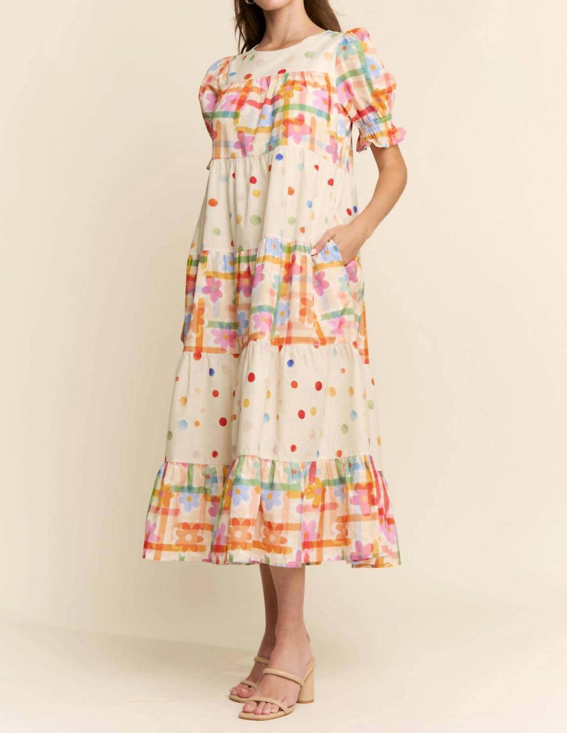 J.Nna - Amabel Summer Mixed Print Dress
