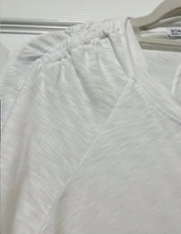 SLUB JERSEY SHIRRED SHORT SLEEVE TEE