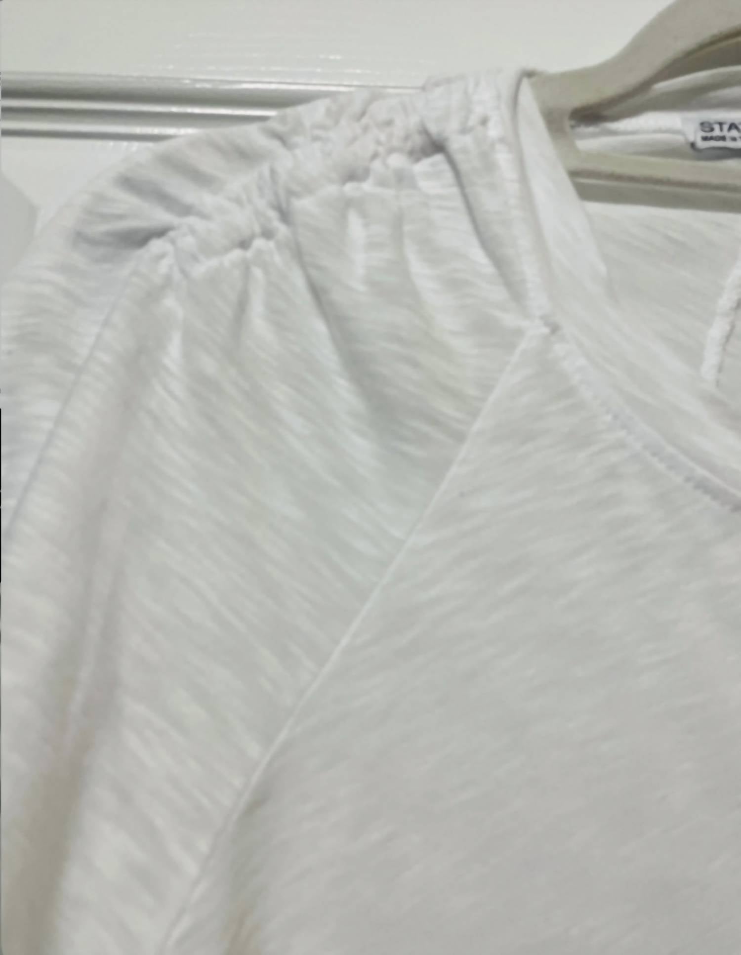 SLUB JERSEY SHIRRED SHORT SLEEVE TEE