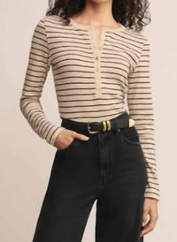 Z Supply - Women's Eve Stripe Henley Long Sleeve Top
