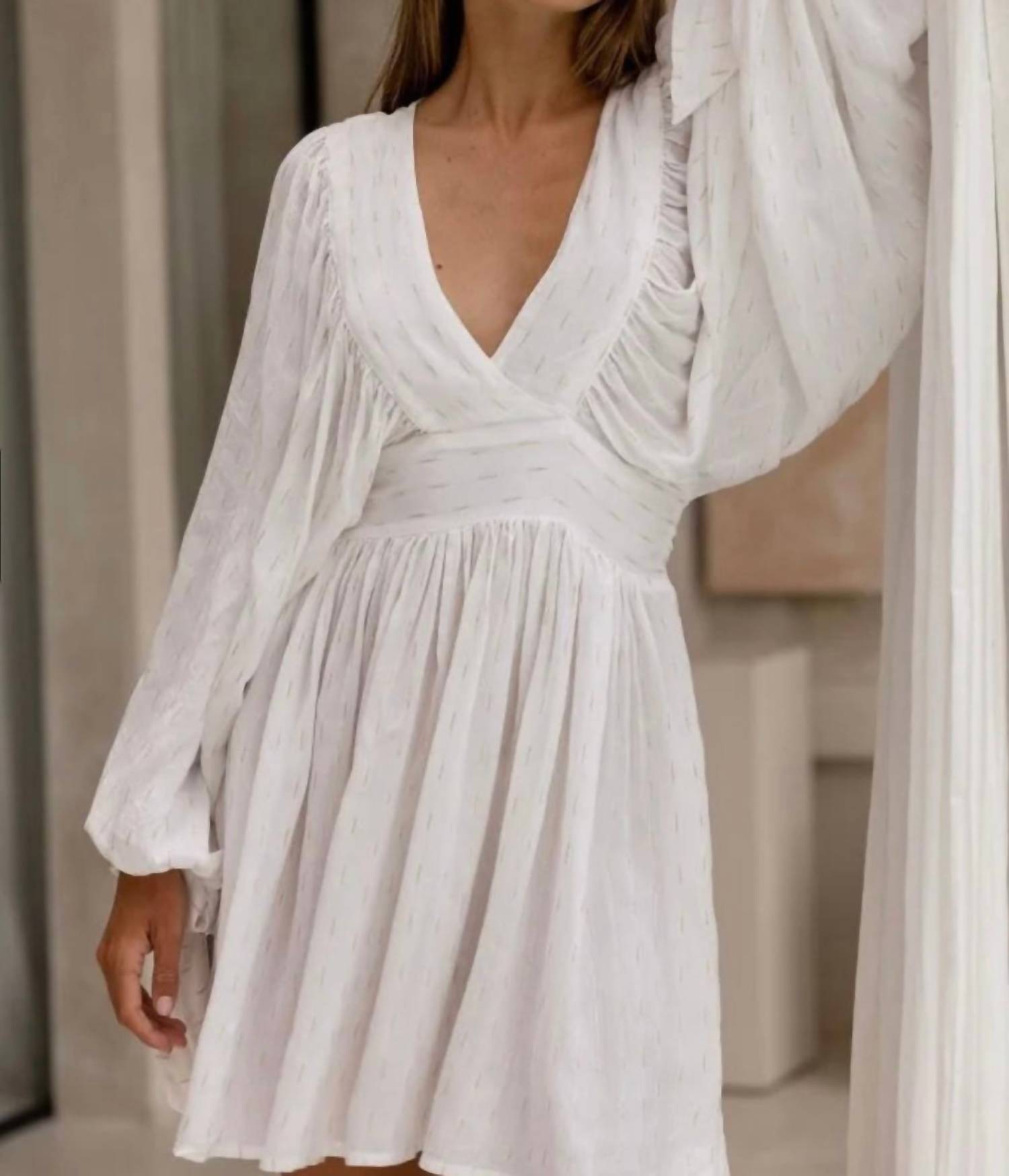 Miss June Paris Janice Mini Dress in white - women's dress - alternate view