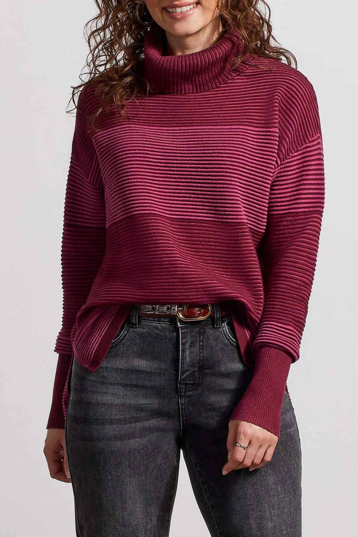 Tribal - Textured Turtleneck Top