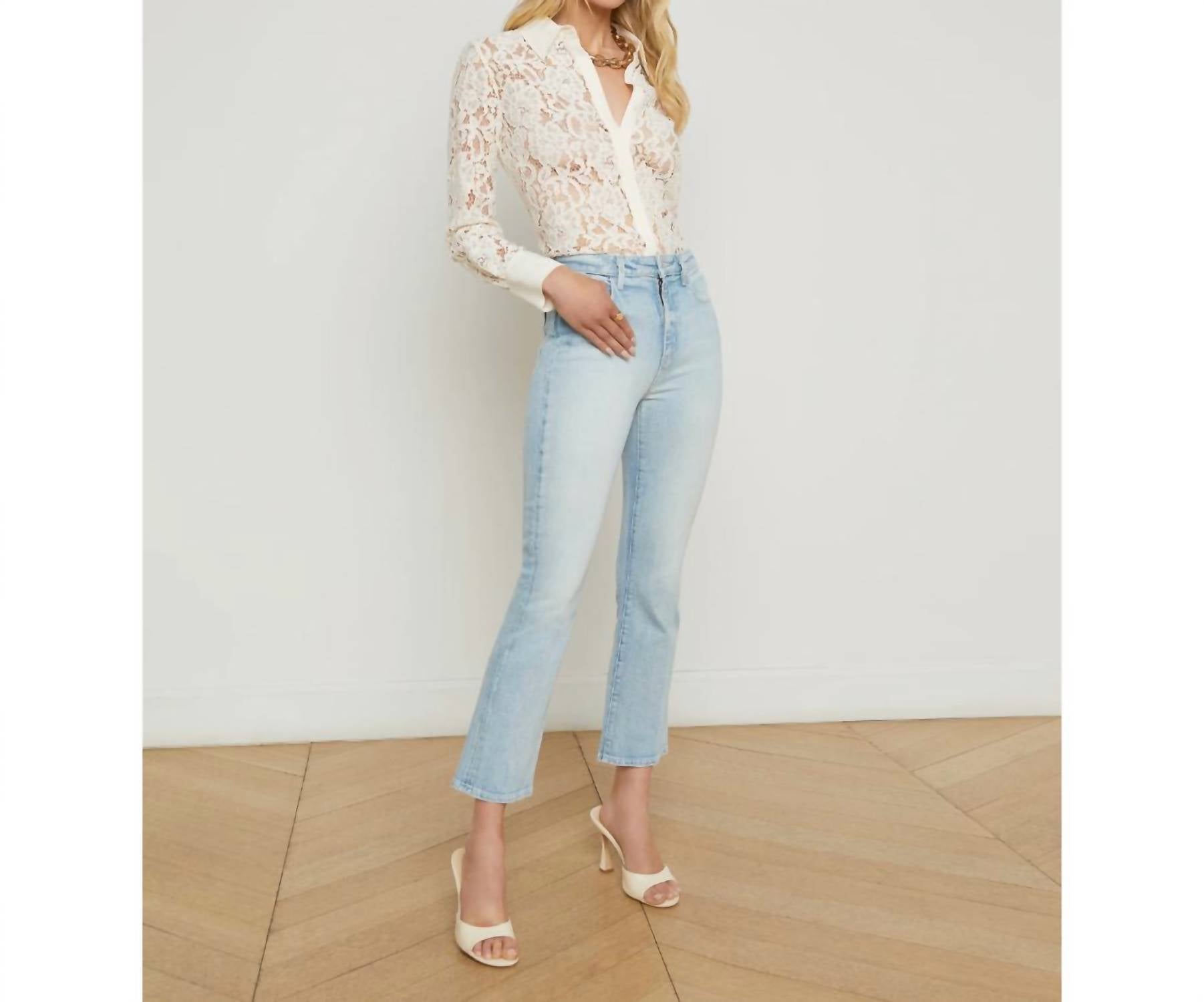 L'Agence - Mira Ultra High Rise Crop Micro Bootcut Jeans