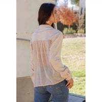 Young Threads - Desert Dream Crochet Lace Button Down Top
