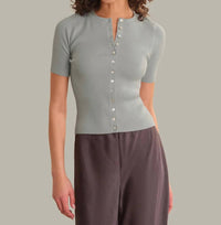 525 America - Georgie Elbow Sleeve Button Down Cardigan