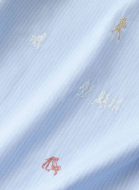 Lafayette 148 - Striped Cotton Embroidered New Yorkers Oversized Shirt