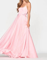 FAVIANA Clean Cami with Beaded Waist Dress in light pink - women's dress