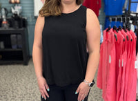 Umgee - Linen Scallop Hem Sleeveless Top