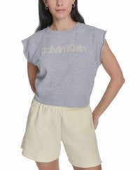 Calvin Klein - Sleeveless Puff-logo Cropped Top