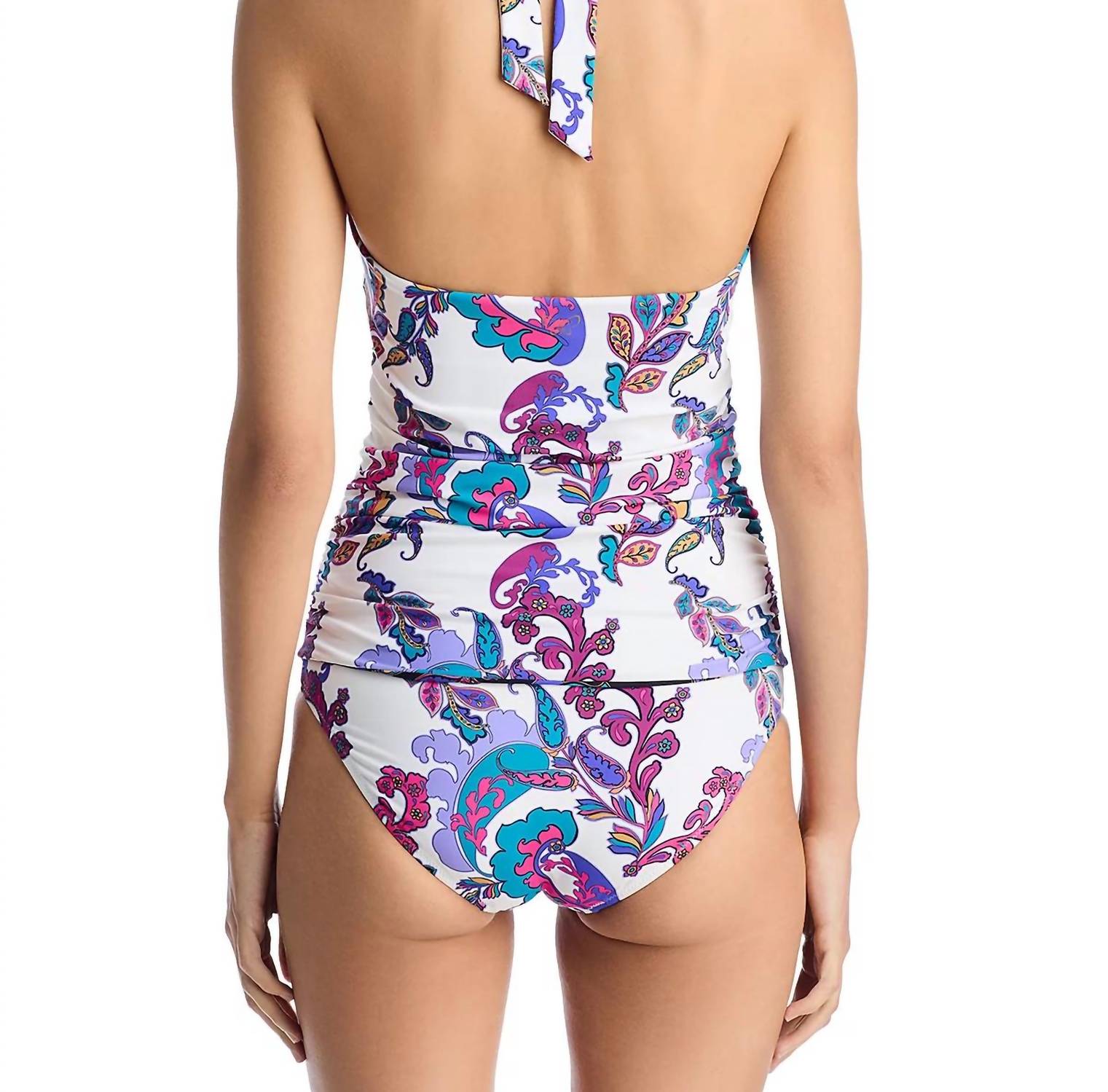 Johnny Was - REVERSIBLE HALTER RUCHED TANKINI