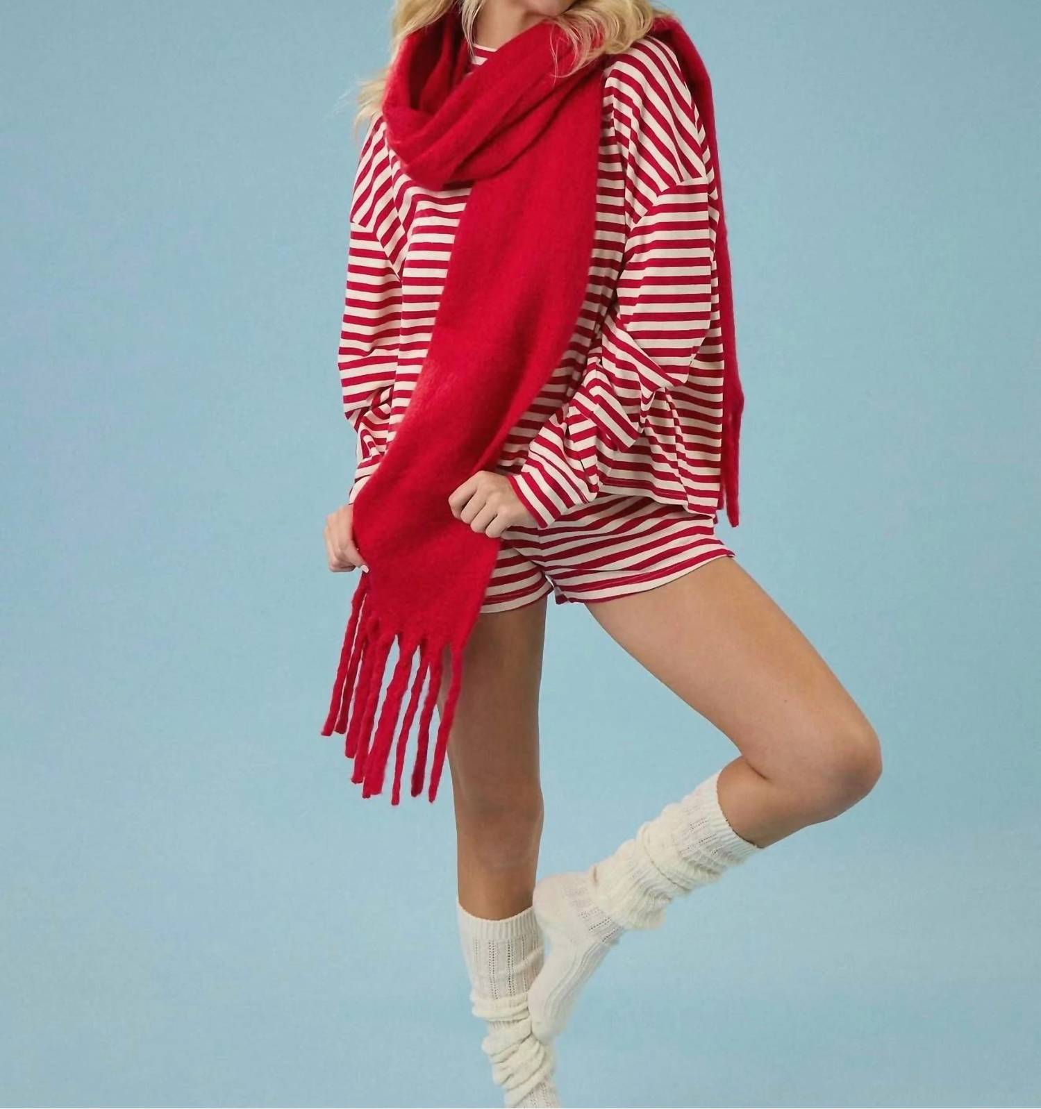 Tcec - Peppermint Stripe Top And Short Set