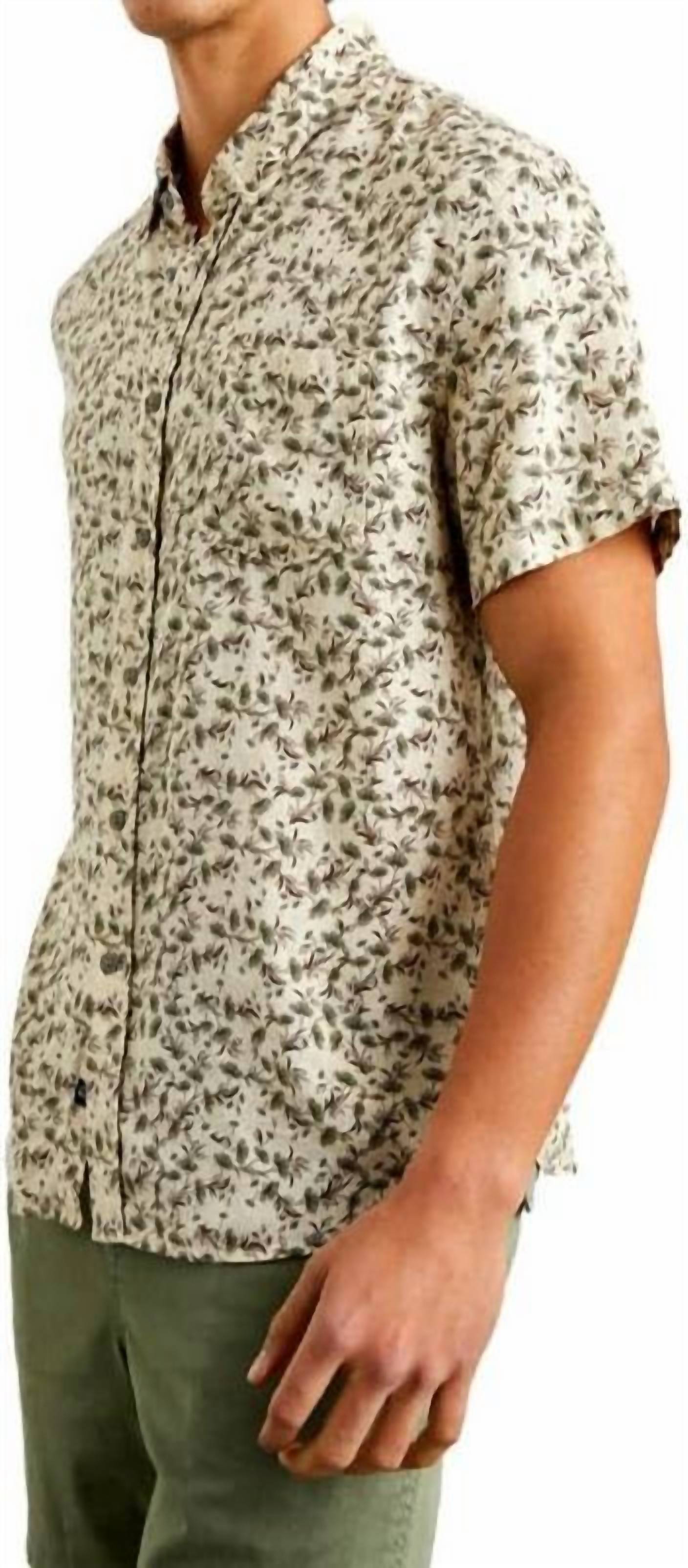 Rails Carson Floral Shirt in floral field garden - men's shirt - detail view