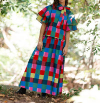 Alden Adair Heddy Mock Neck Top in holiday check - women's blouse - view 5