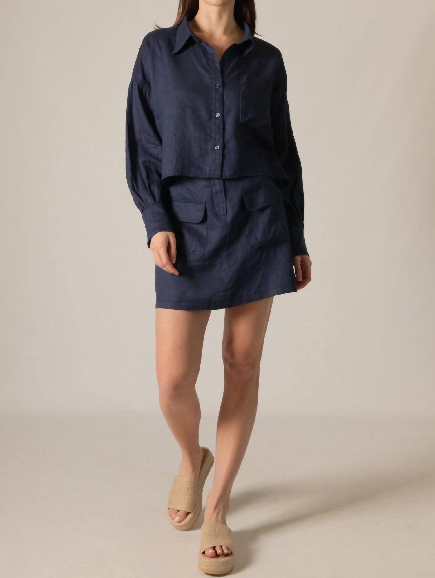 P.Cill - Linen Cargo Skirt
