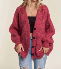 Madelyn - Pretty Chunky-knit Sweater Cardigan
