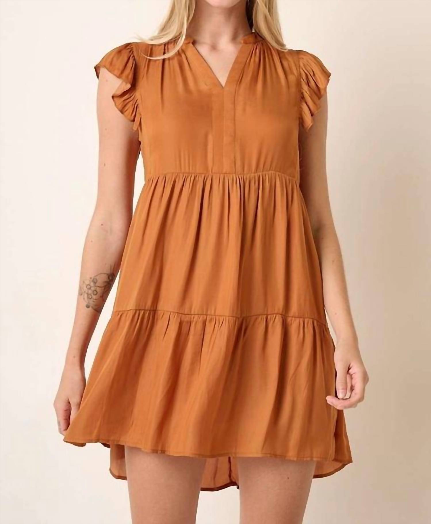 Mittoshop - Satin Tier Detail Mini Dress