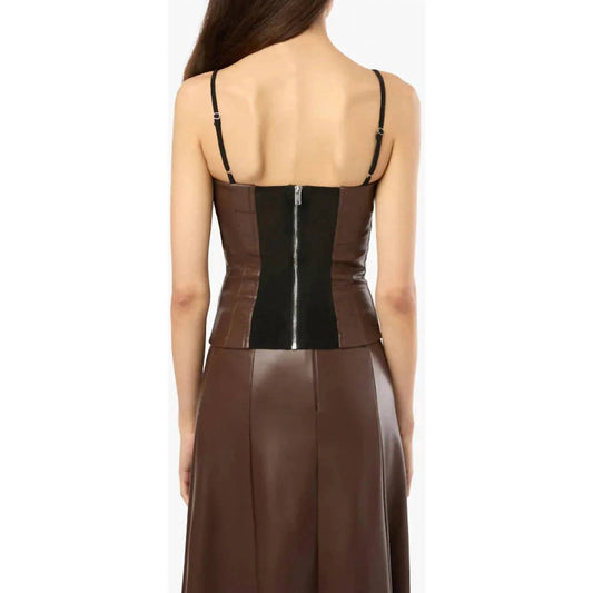 We Wore What - Corset Vegan Leather Top