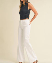 JUST BLACK DENIM High Waist Palazzo Jean in white - women's pants - alternate view