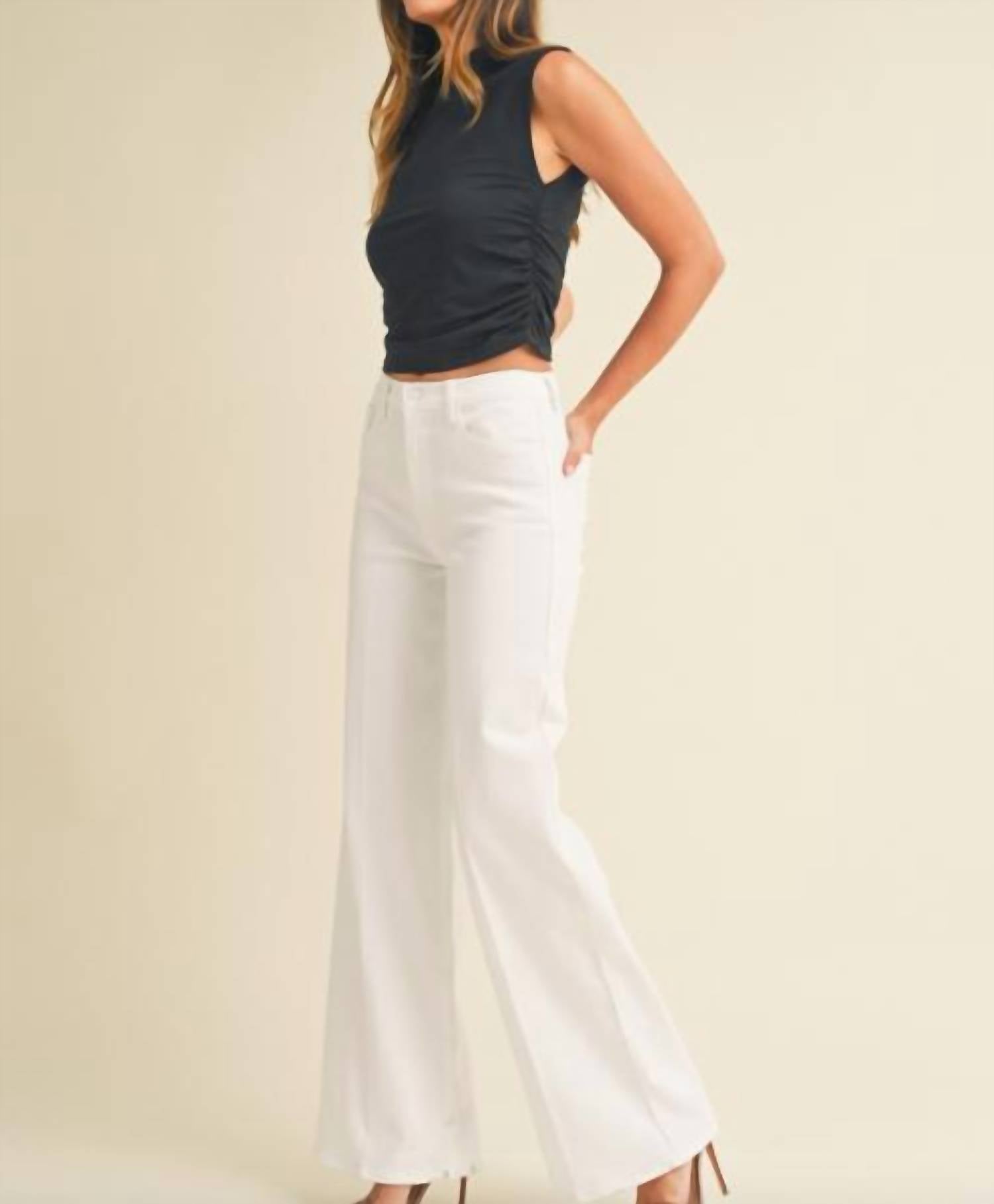 JUST BLACK DENIM High Waist Palazzo Jean in white - women's pants - alternate view
