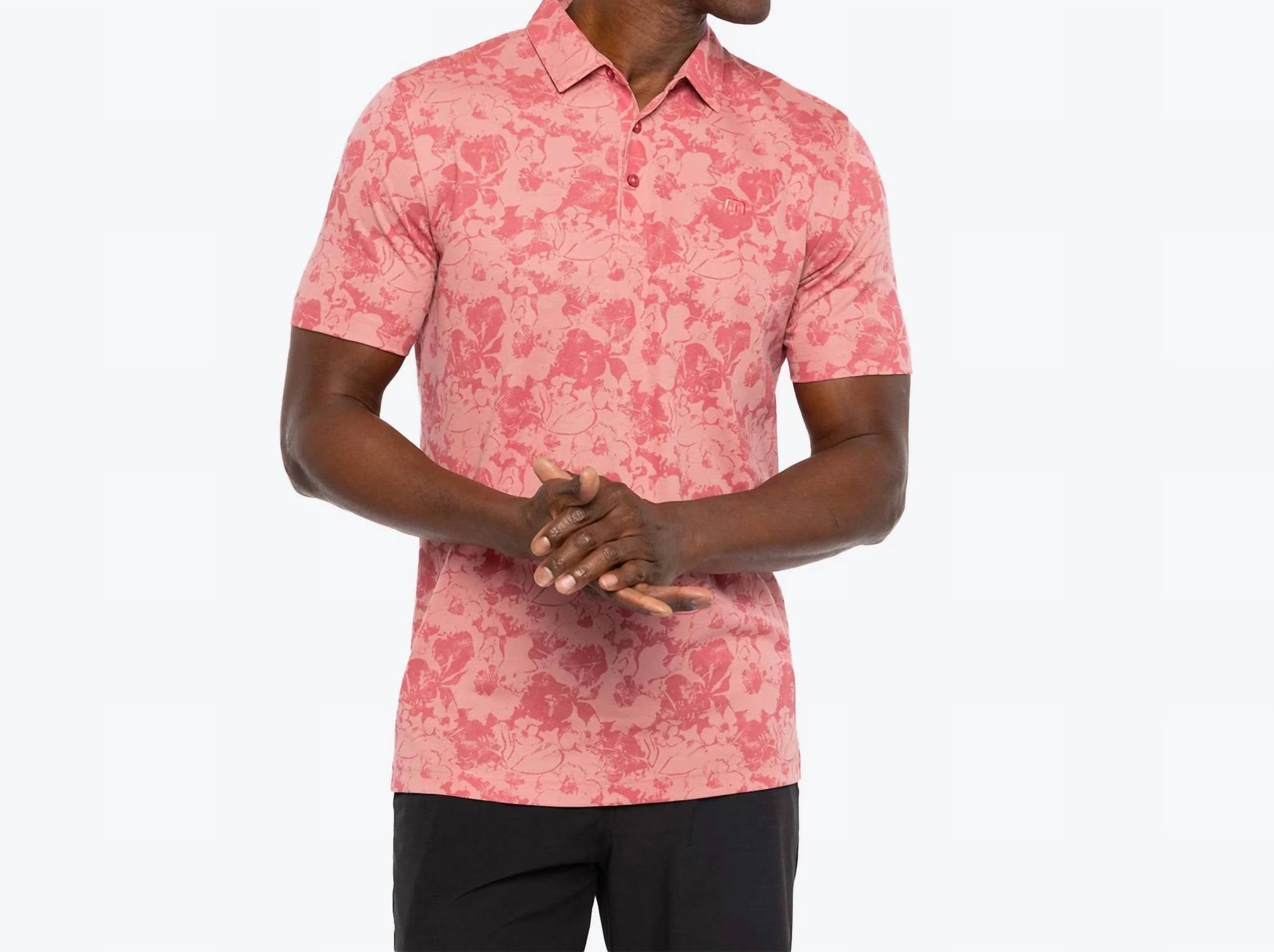 TravisMathew Cactus Fruit Polo in dusty rose - men's shirt