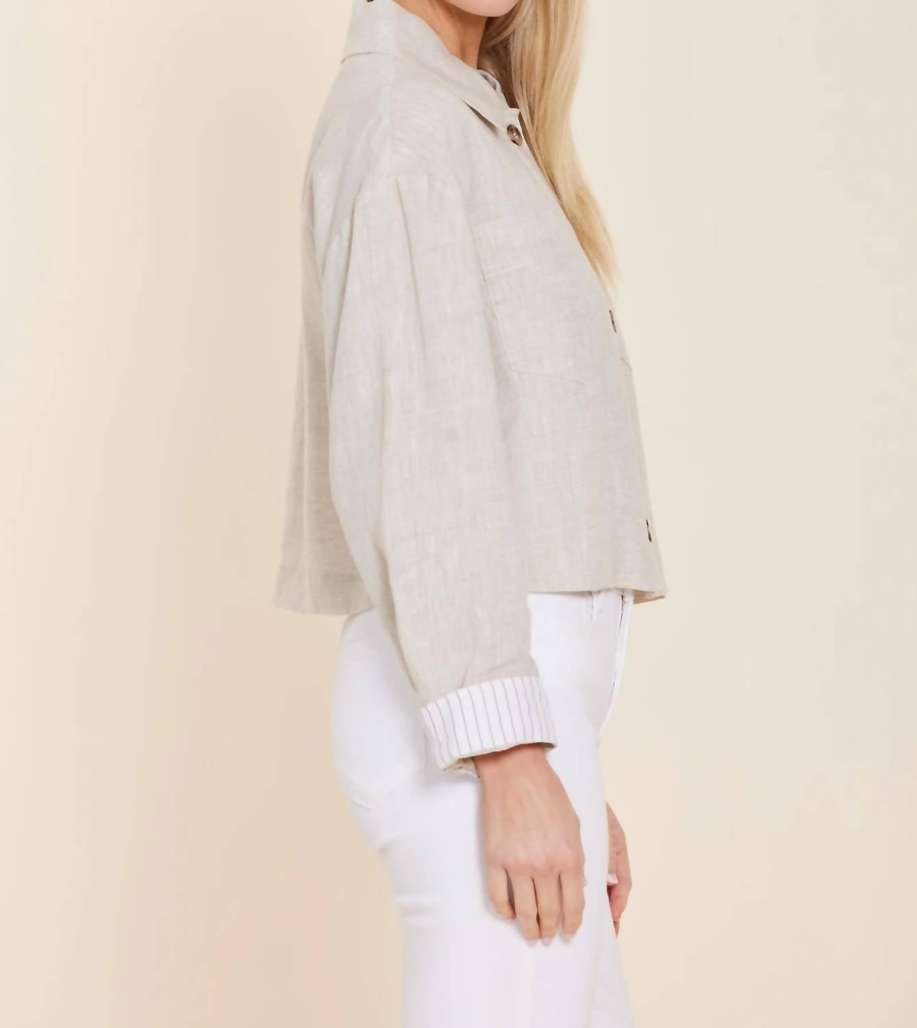 Dolce Cabo - Pinstripe Cuff Jacket