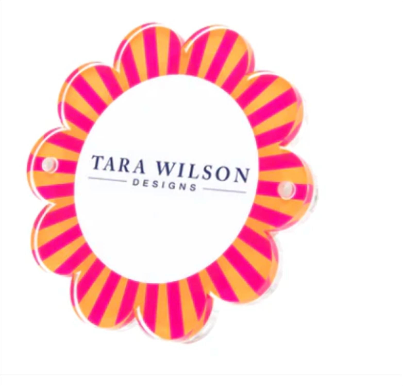 Tara Wilson Designs Daisy Acrylic Picture Frame= in pink orange - item - detail view