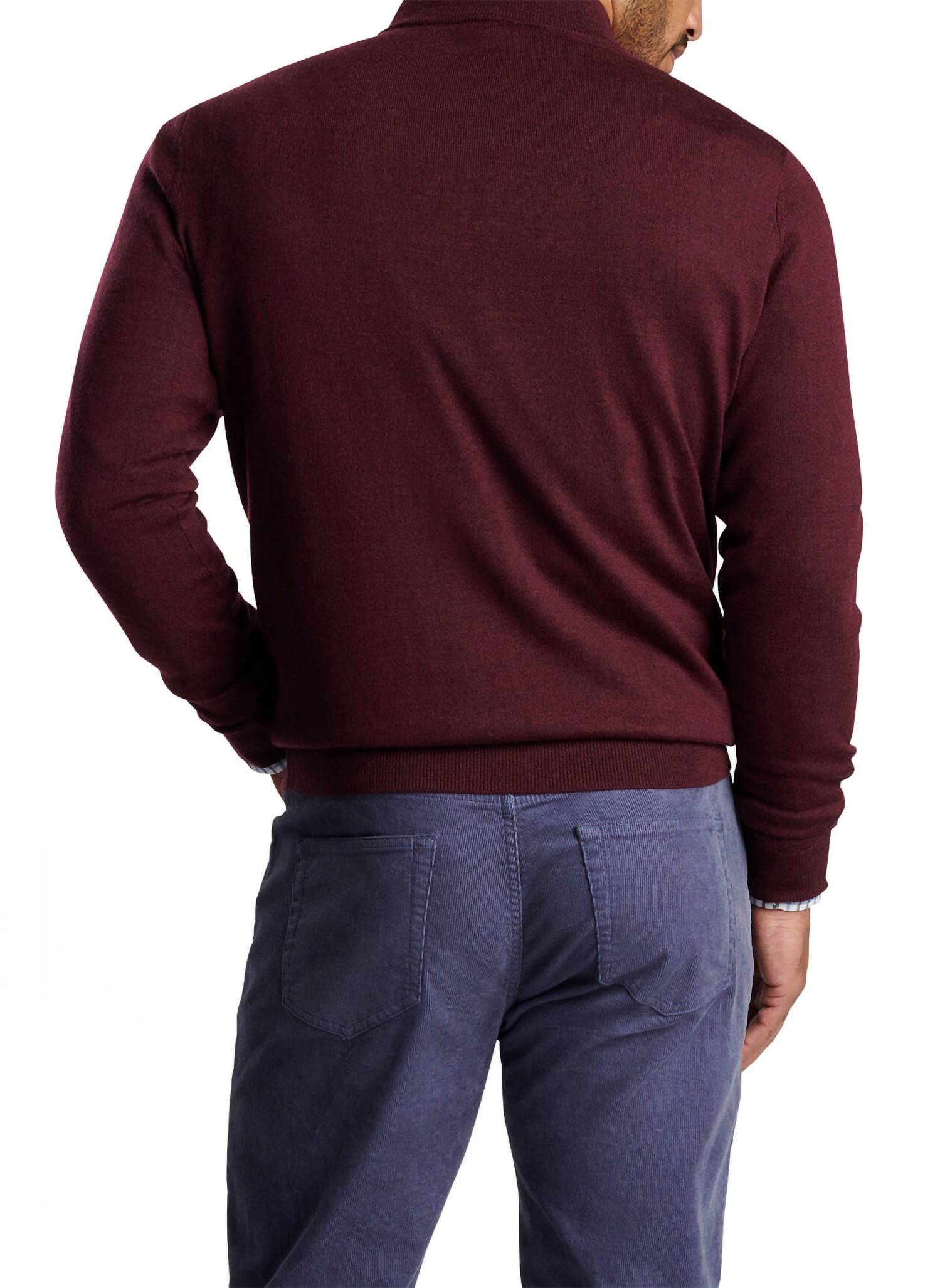 Peter Millar - Autumn Crest Suede Trim Quarter-zip Sweatshirt