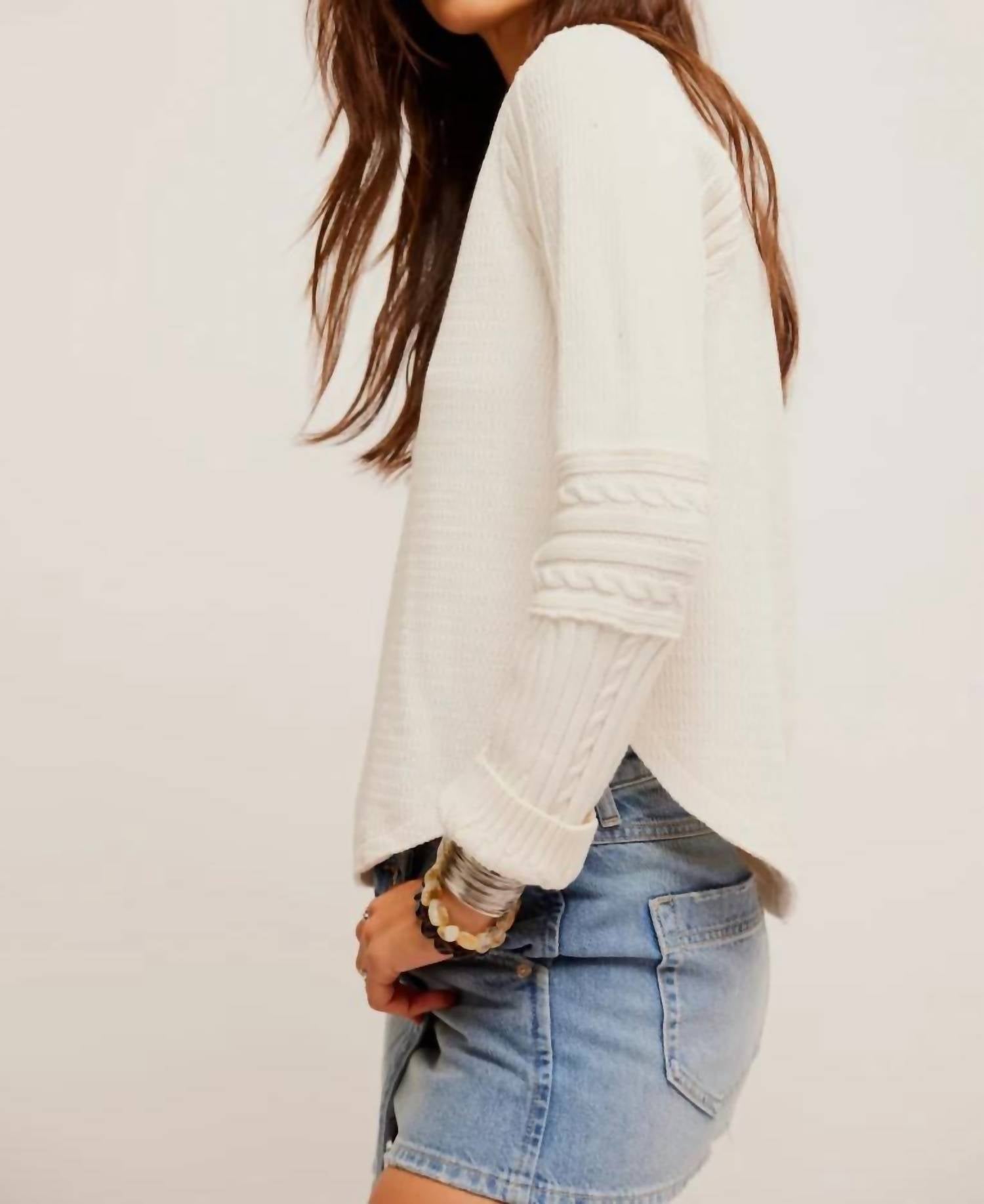Free People - Swinging Cable Cuff Long Sleeve Top