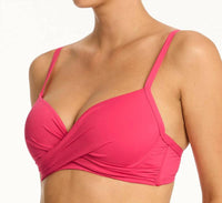 Sea Level Australia essentials edit cross front moulded underwire bra in roseberry - women's intimate