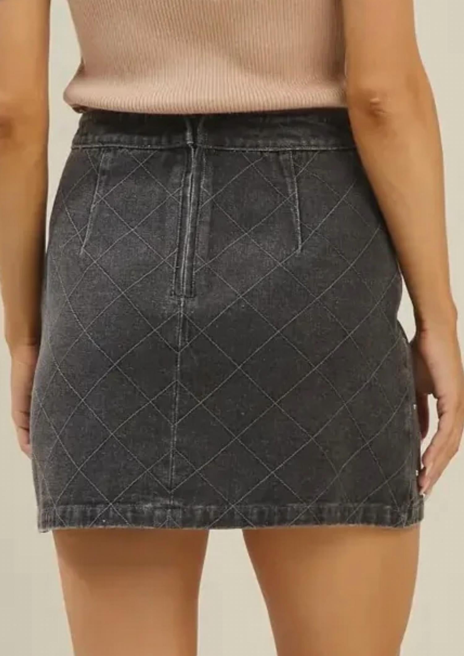 Able - Embellished Denim Mini Skirt
