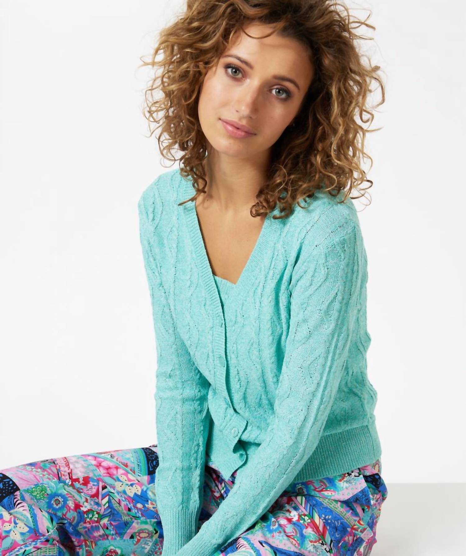 Esqualo - Women's Lark Lurex Cable Cardigan