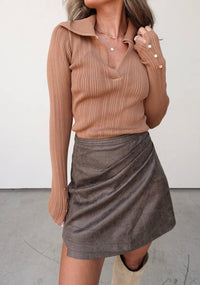 Skies Are Blue - Knit Collared Top