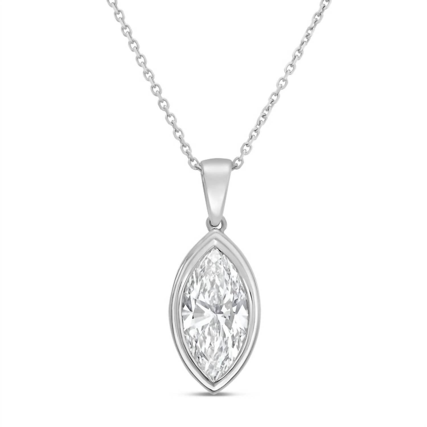 Diana M Jewels - Women's Marquise Lab-Grown Diamond Pendant Necklace (7.00 Ct) - Elegant