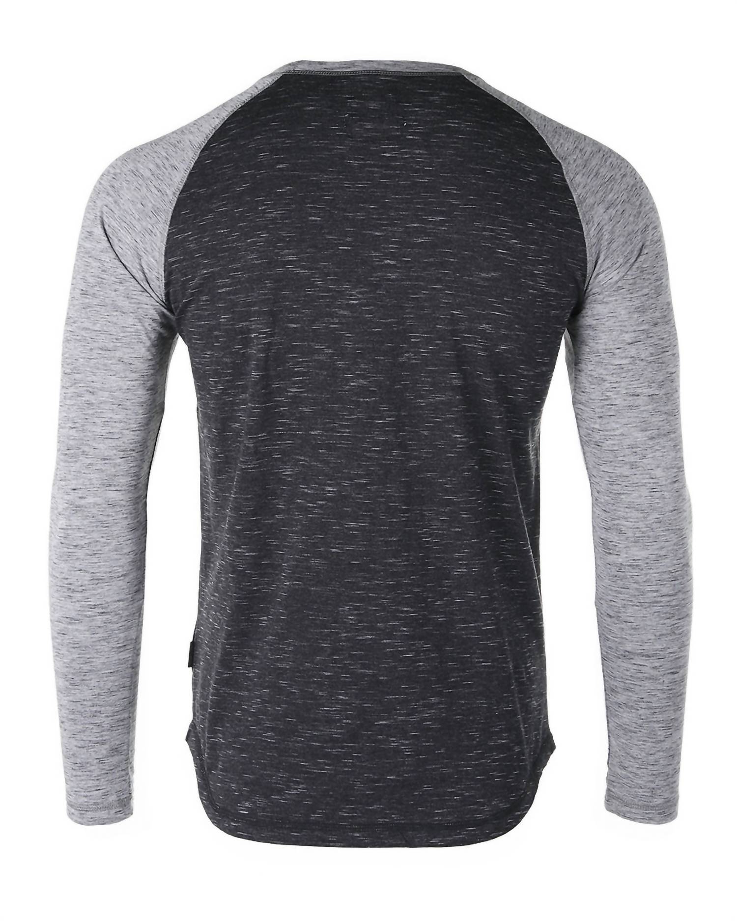 Zimego - Men's Baseball Retro Contrast Long Sleeve Raglan T-shirt