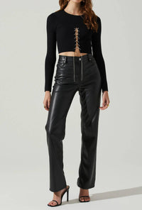 ASTR Simone Sweater in black - women's shirt - view 4