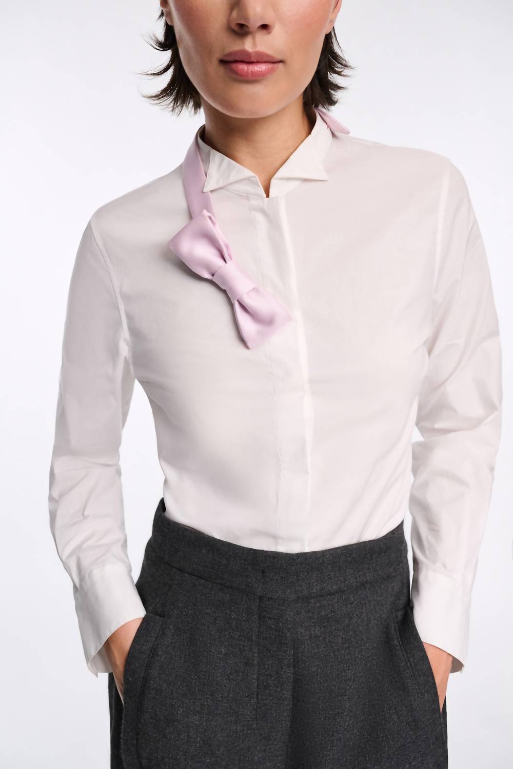 DOROTHEE SCHUMACHER Pure Power Shirt in white lilac - women's shirt - detail view