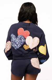 Queen Of Sparkles - Embroidered Hearts Short