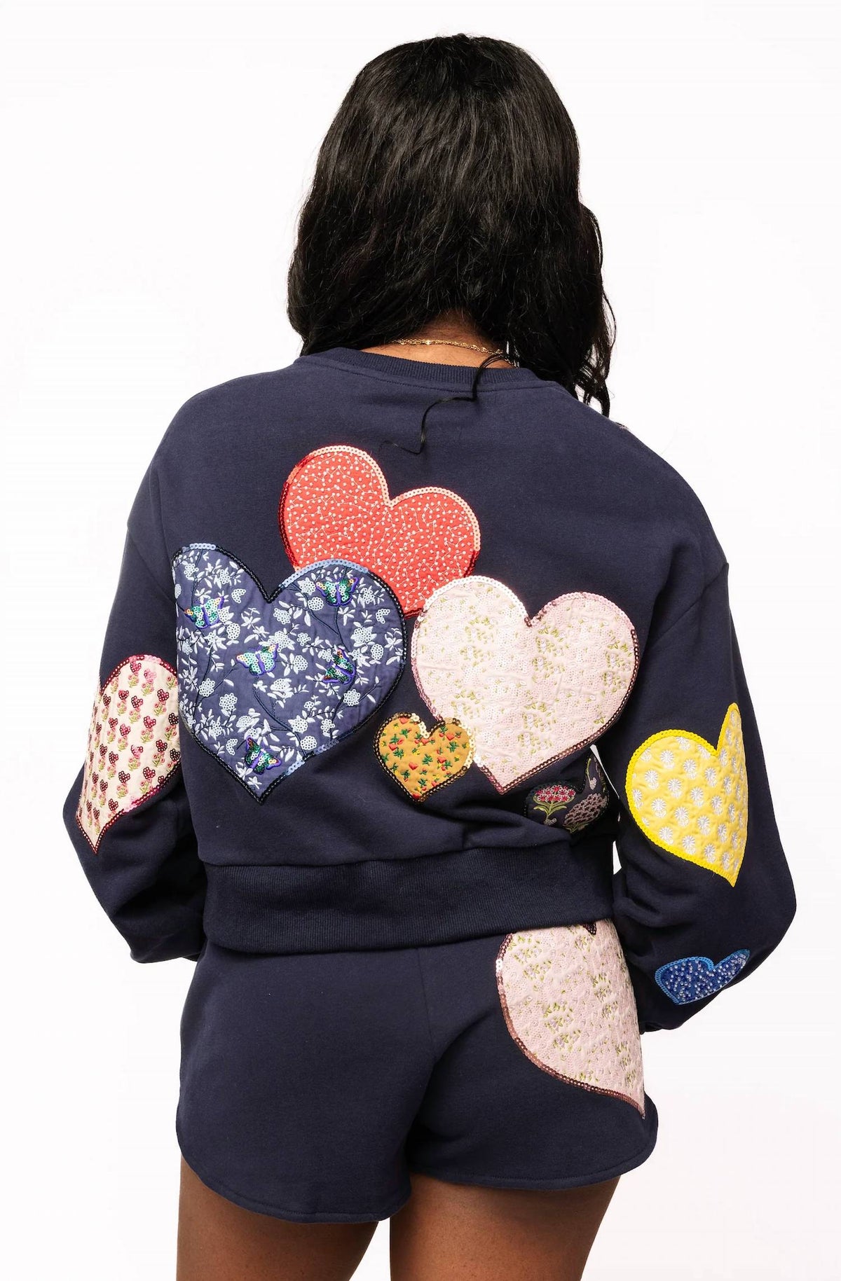 Queen Of Sparkles - Embroidered Hearts Short